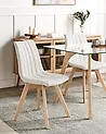 Set of 2 Dining Chairs CALGARY Fabric Off-White