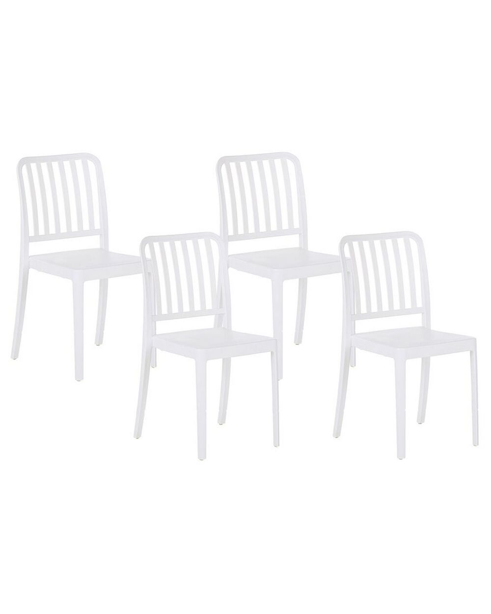 Lot de 4 chaises de jardin SERSALE Matière synthétique Blanc