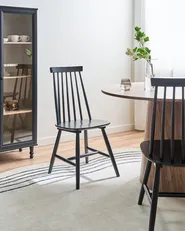 Set di 2 sedie da pranzo BURBANK Legno Nero_796768