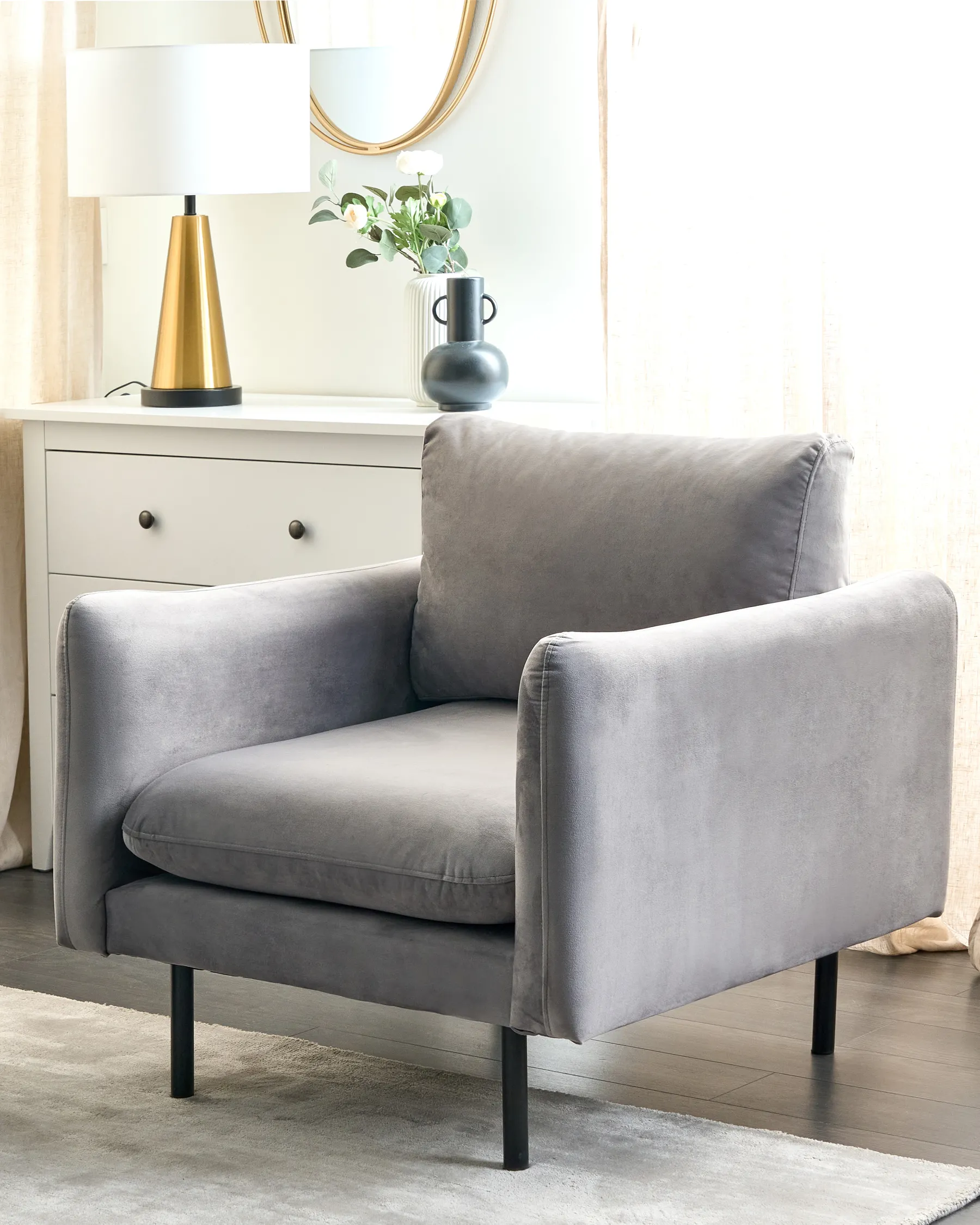 Poltrona VINTERBRO Velluto Grigio_900557