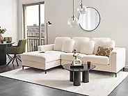 Ecksofa OSLO Bouclé Weiss rechtsseitig_1175589