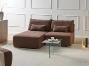 Modular Corner Sofa NERBO Boucle Brown Right Hand_1034361