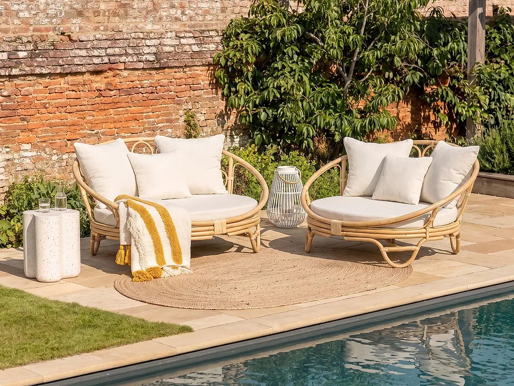 Garden Daybed ROSSANO Rattan Natural_1155513