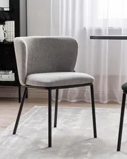 Set di 2 sedie da pranzo MINA Tessuto Grigio_872107