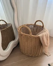 Blumenkorb 3er Set PENDULA 33/37/45 cm Polyrattan Naturfarben_1169312