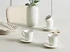 Set of 4 Cups with Saucers ELDERBERRY Porcelain White