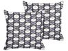 Set of 2 Outdoor Cushions Geometric Pattern 45 x 45 cm Grey VALSORDA_881489