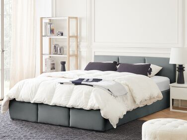 Velvet EU King Size Ottoman Bed Dark Grey BOUSSE