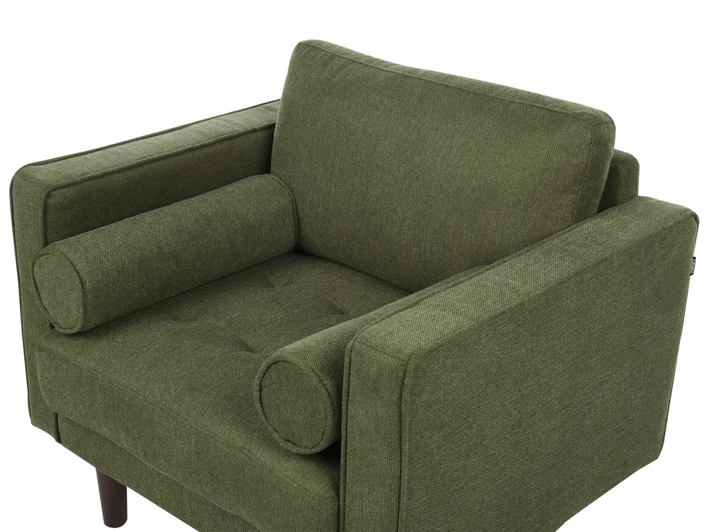 Living Room Set 6 Seater NURMO Fabric Dark Green_896065