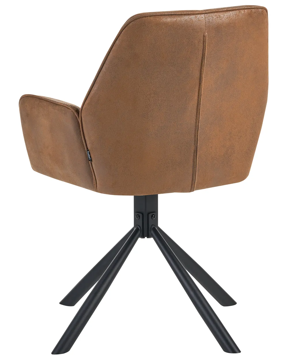 Set of 2 Dining Chairs Swivel WARNER Faux Suede Light Brown_1078281