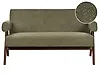 Sofa 2 Seater TAMRE Boucle Green/ Dark Brown