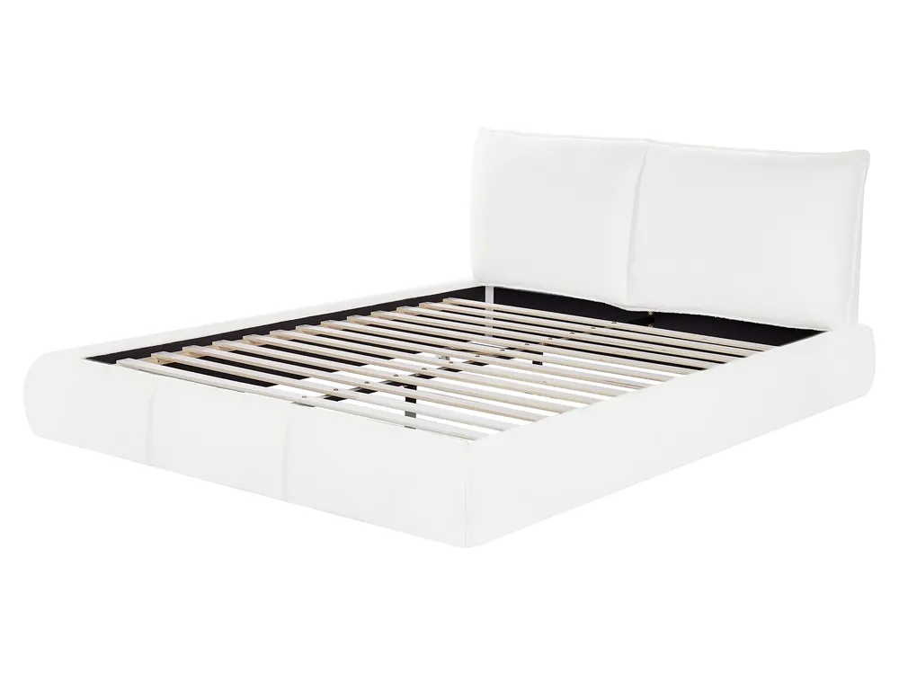 Bett mit Lattenrost Bouclé VINAY 160 x 200 cm Weiß_945820