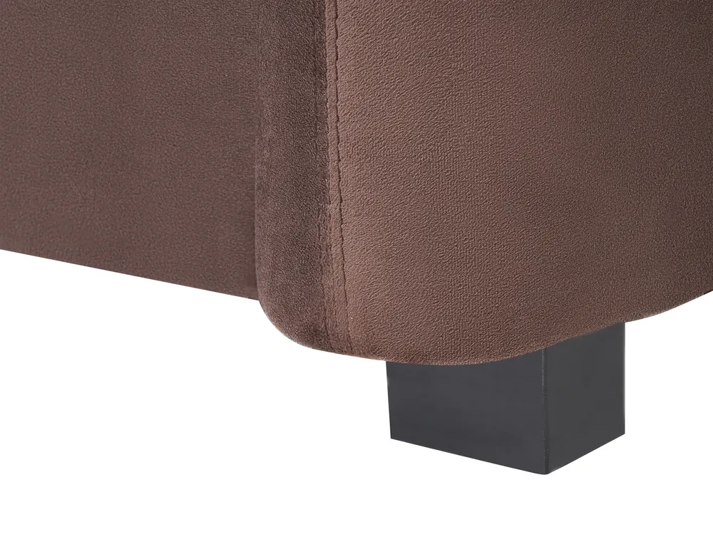 Living Room Set 5 Seater VELTADA Velvet Dark Brown_1028404