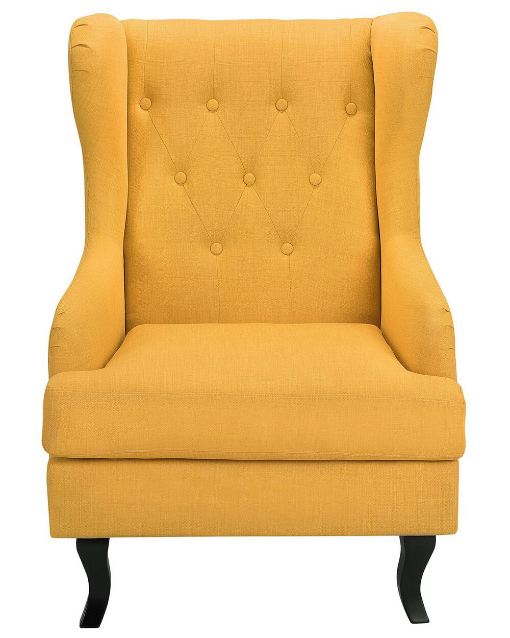 Wingback Chair ALTA Fabric Yellow Beliani