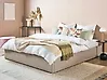 Ottoman Bed without Headboard DINAN Fabric Light Brown 180 x 200 cm (EU Super King)