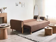 Sofa Bed 3 Seater KVAM with Storage Boucle Brown_1021884