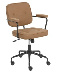Sedia da scrivania PAWNEE Tessuto Marrone chiaro_1080408