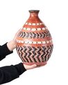 Dekorativní terakotová váza 36 cm hnědá/černá KUMU_850157