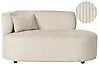 Left-Hand Chaise Longue VANVEY Corduroy Light Beige