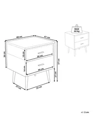 2 Drawer Bedside Table ESSONNE Faux Leather Beige_820937