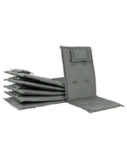 Set of 6 Garden Chairs with Cushions JAVA Acacia Wood Graphite Grey_803966