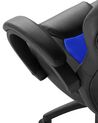 Silla de oficina reclinable de piel sintética negro/azul marino FIGHTER_677461