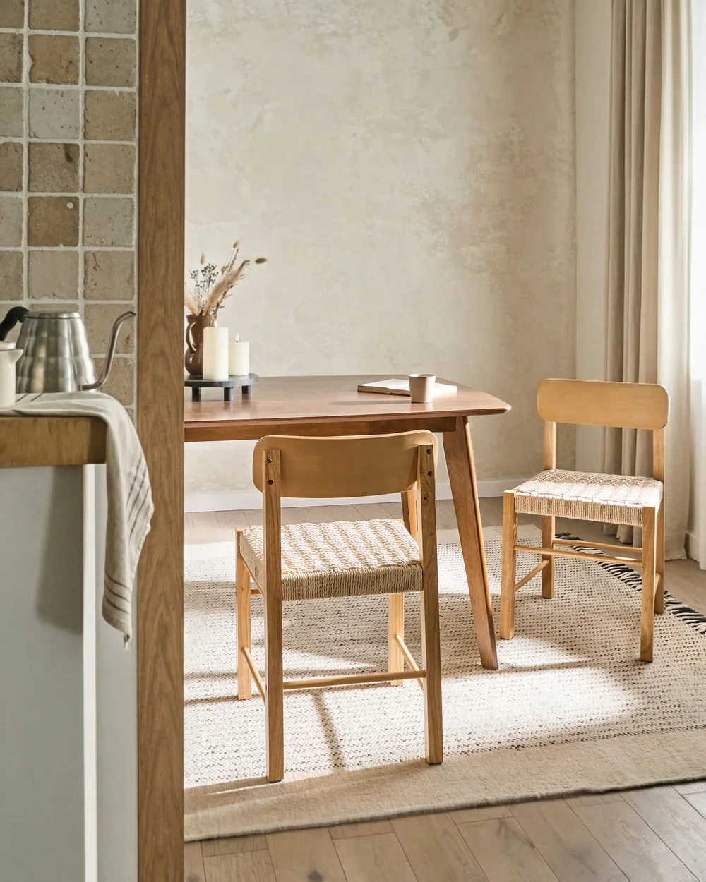 Set of 2 Dining Chairs ALLOS Wood Light Brown