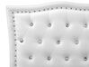 Bílá kožená postel Chesterfield s úložištěm 180x200 cm METZ_768809