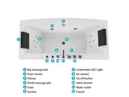 Corner Hot Tub with LED MOOR 1730 x 810 mm White_782685