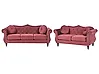Living Room Set 5 Seater SKIEN Velvet Dark Red
