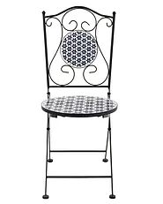 Set de 2 scaune de grădină SIROLO Pliabil Metal Alb/Albastru_1155652