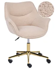 Sedia da scrivania ARDELLE Bouclé Beige_1083877