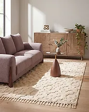 Tappeto ITANAGAR Beige 140 x 200 cm Cotone_1178464
