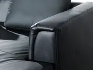 Corner Sofa 4 Seater OSLO Leather Black Left Hand_693499