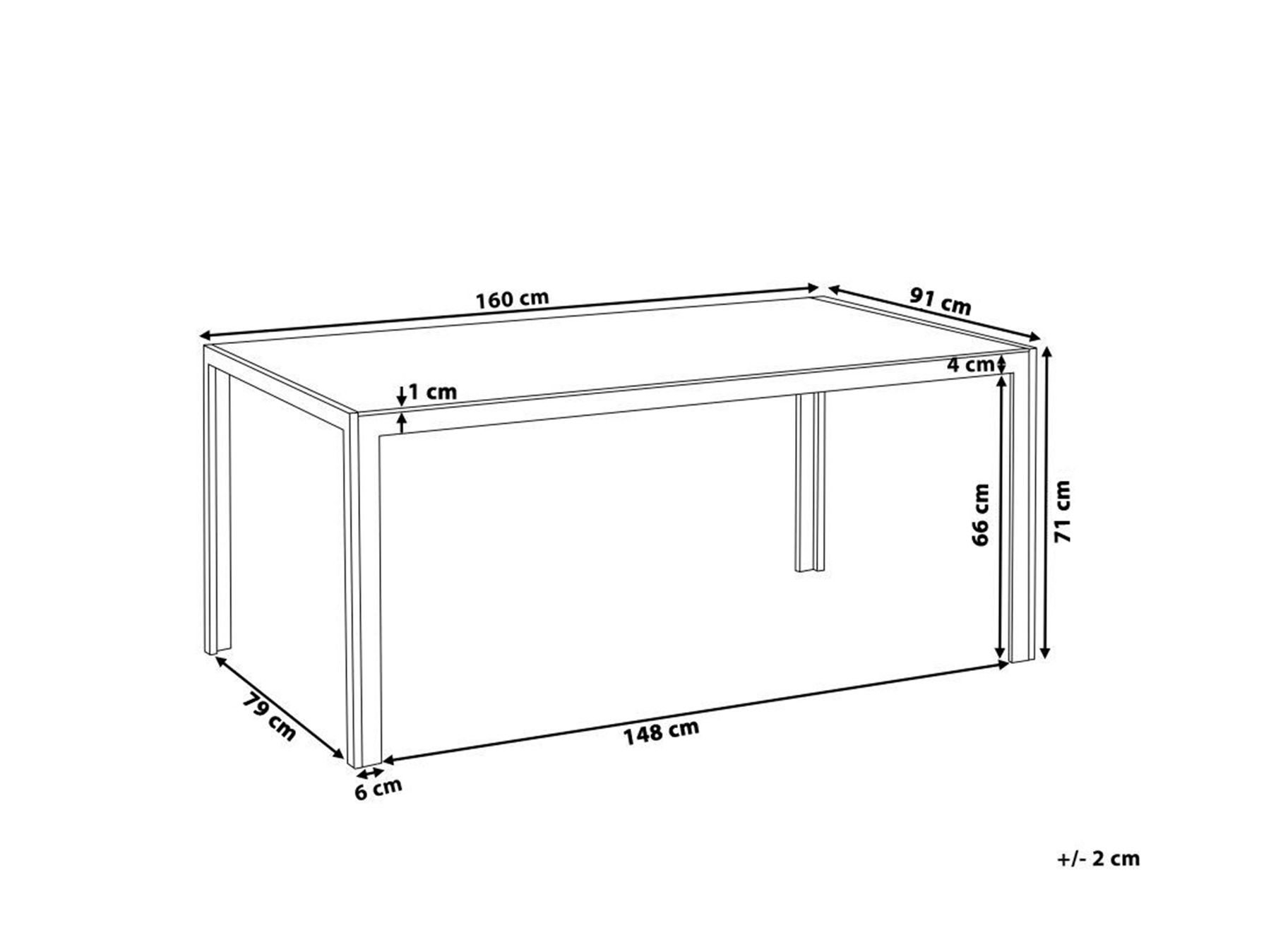 Garden Dining Table CATANIA 160 cm 91 cm Glass Grey_799599