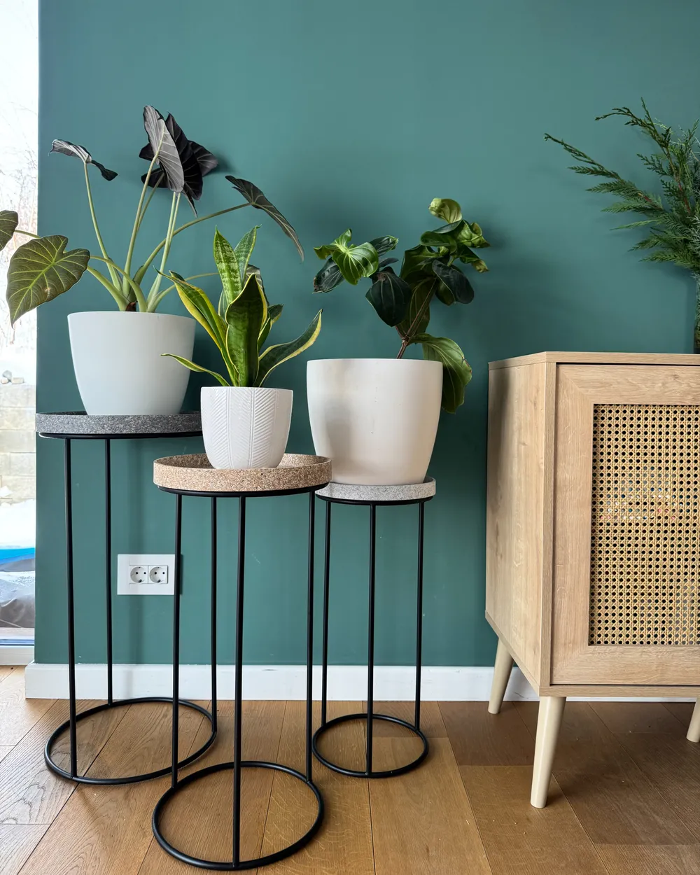 Set of 3 Side Tables TEXON Black_1047104