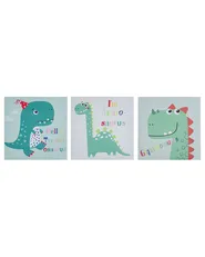 Zestaw 3 obrazów na płótnie BINGUI 30 x 30 cm Motyw dziecięcy Kolorowy_784836