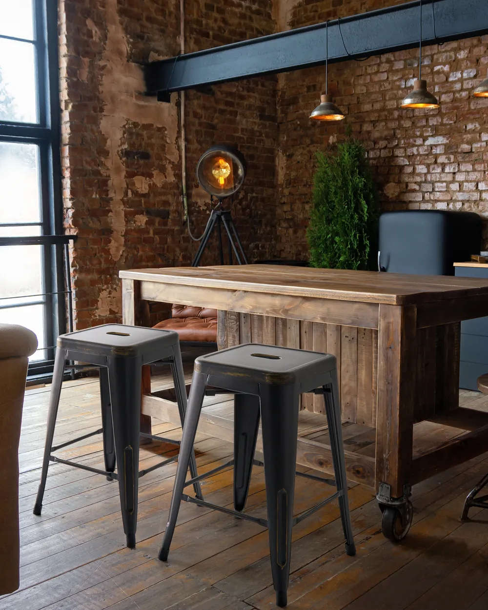 Set of Bar Stools CABRILLO Metal Black - Main Image