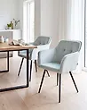 Conjunto de 2 sillas de comedor JASMIN Terciopelo Verde menta
