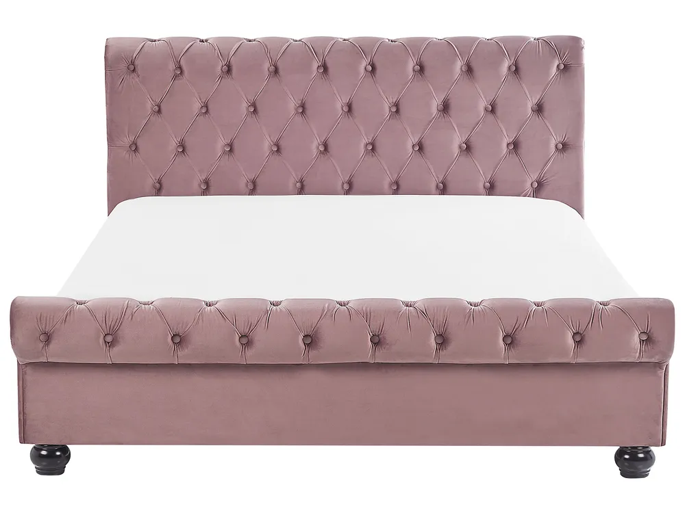 Bed Velvet AVALLON 160 x 200 cm (EU King Size) Pink_694426