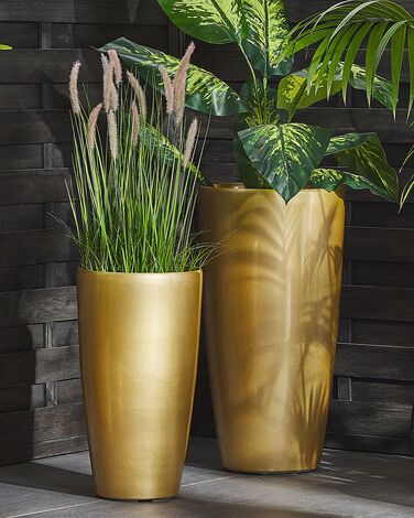 Set of 2 Plant Pots ⌀ 32 cm Gold TSERIA 