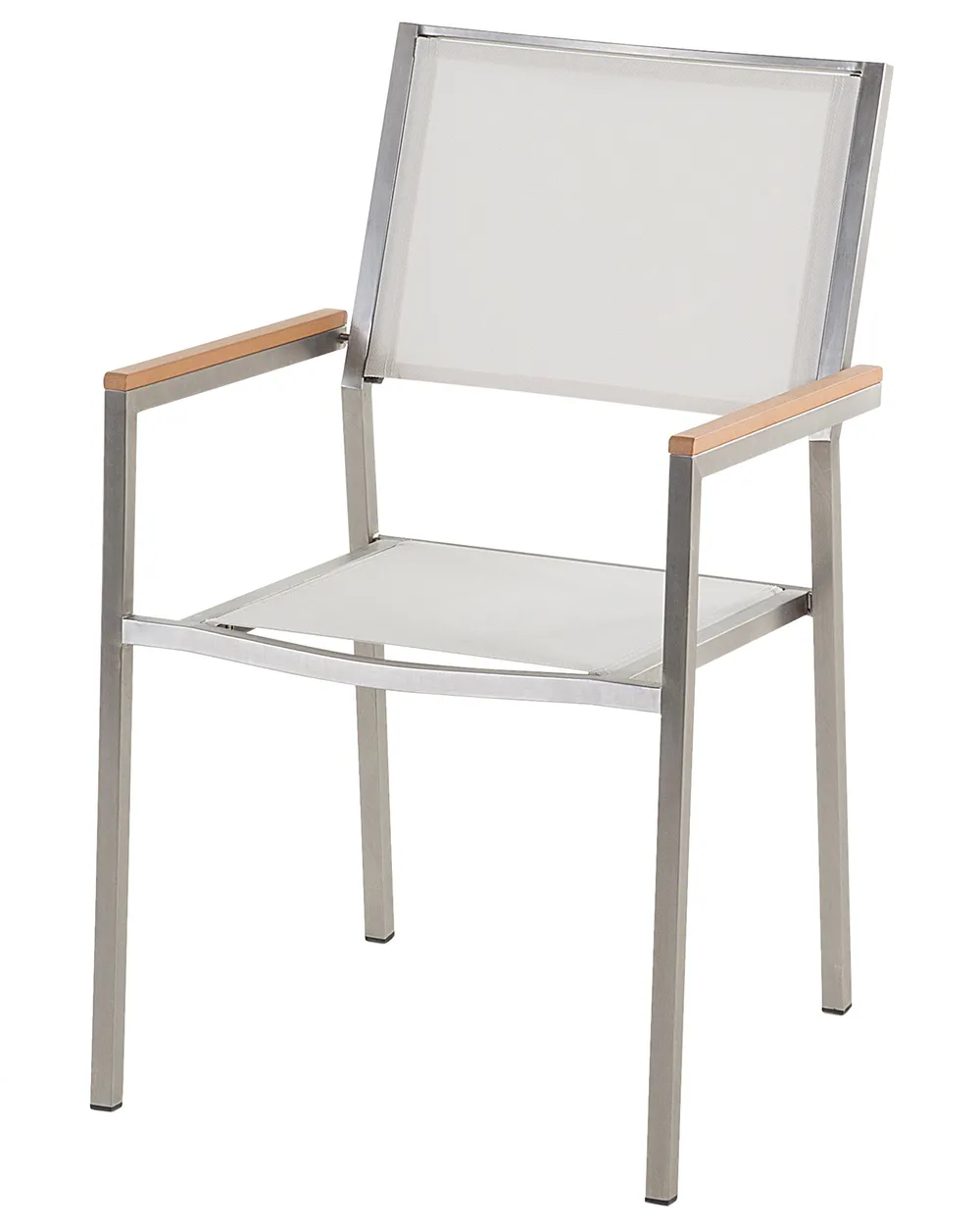 Set of 4 Garden Chairs GROSSETO Stainless Steel White_868144