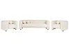 Living Room Set 5 Seater LEIREN Velvet Off-White