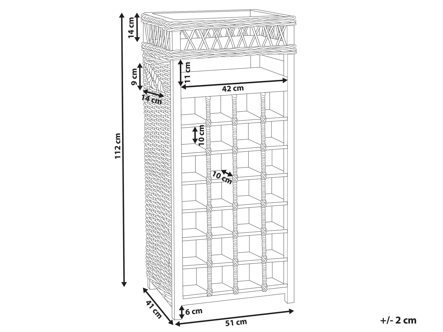 Rattan Wine Rack Light BASIRA_885067