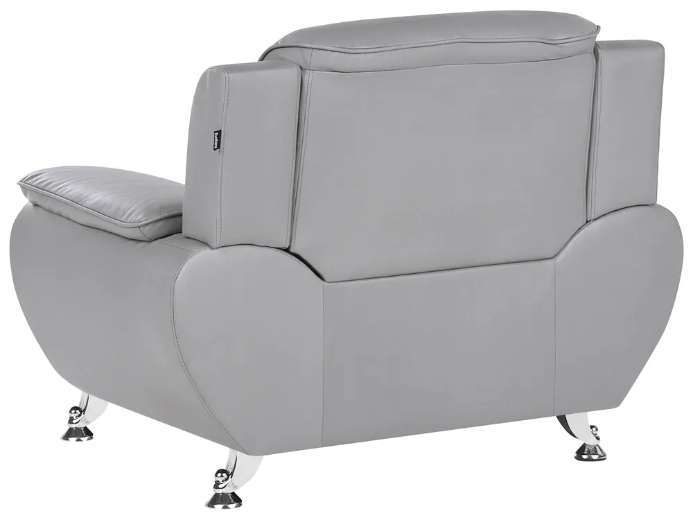 Set da salotto 6 posti LEIRA Pelle sintetica Grigio_1058676