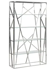 4 Tier Shelving Unit HOXIE 175 cm Metal Silver_757514