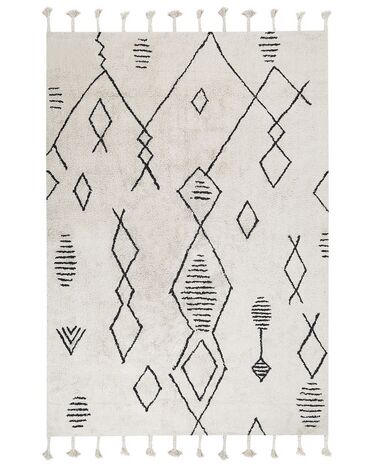 Cotton Area Rug 160 x 230 cm Black and White KEBIR