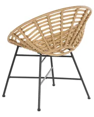Set of 2 Garden Chairs ACERRA PE Rattan Light Brown_803268
