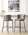 Set of 2 Bar Chairs MINA Grey