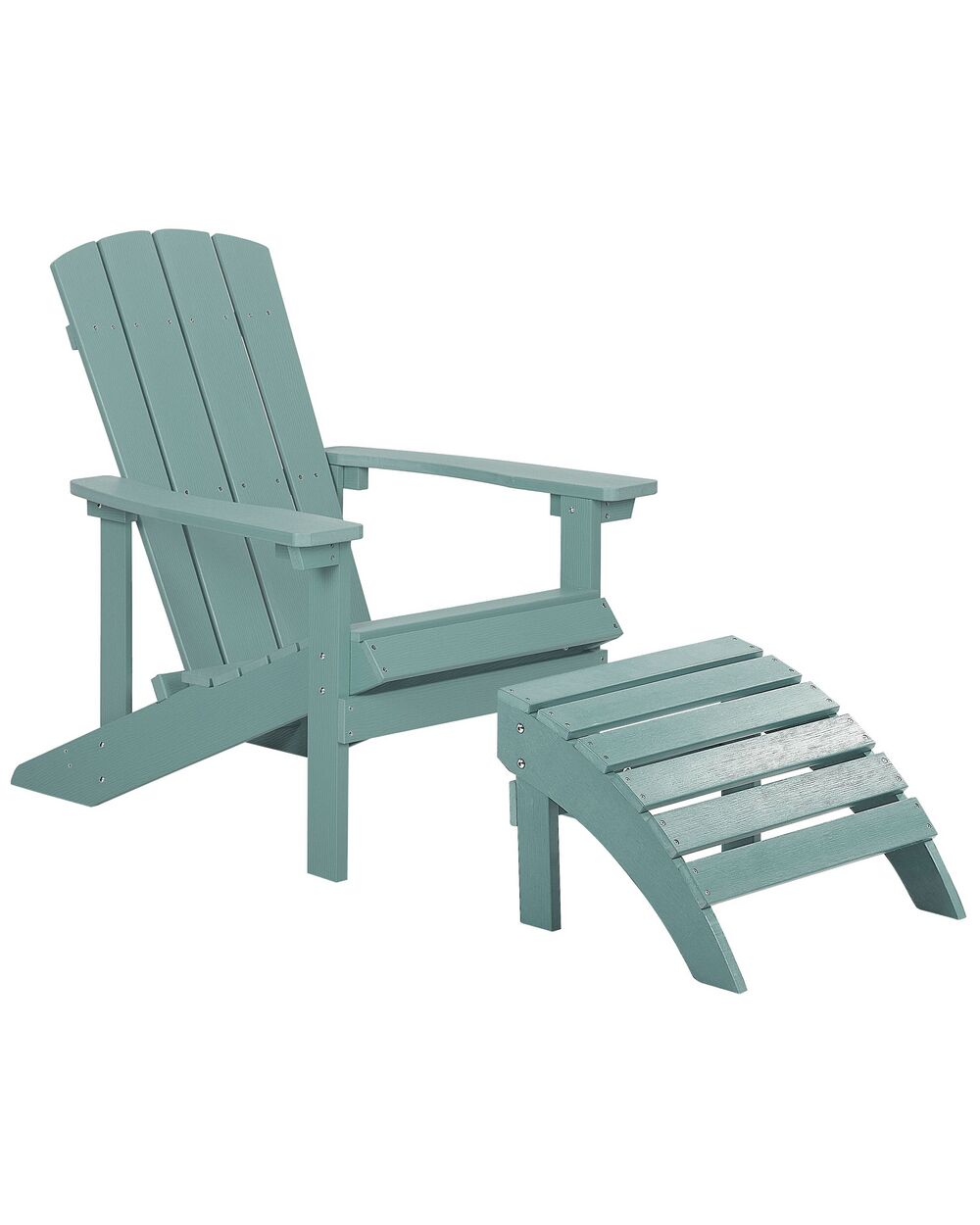 Garden Chair with Footstool Turquoise Blue ADIRONDACK Beliani.cz